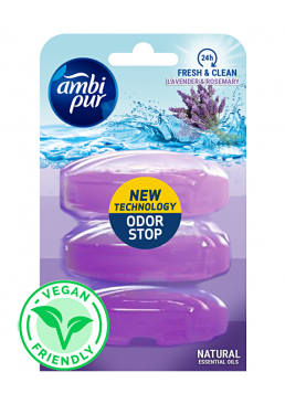 Запаска для підвісного блоку для туалету Ambi Pur Odor Stop 5в1 Лаванда і розмарин, 3 шт х 55 г